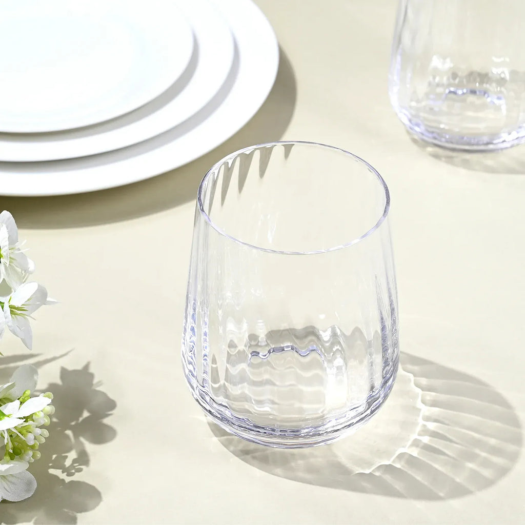 Lot de 6 verres à eau en verre cristallin - 35 cl - Transparent
