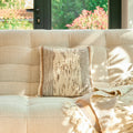 Coussin en laine et soie - 45 x 45 cm - Marron