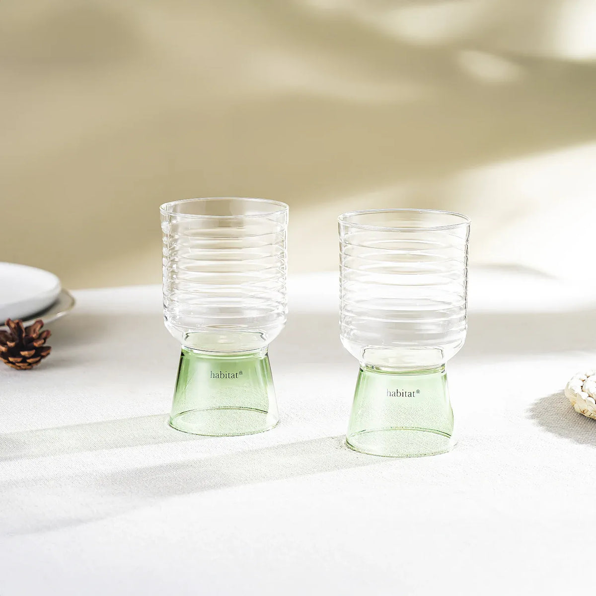 Lot de 2 verres - 35 cl - Vert