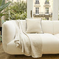 Coussin en lin à bourdon noir - 45 x 45 cm - Naturel
