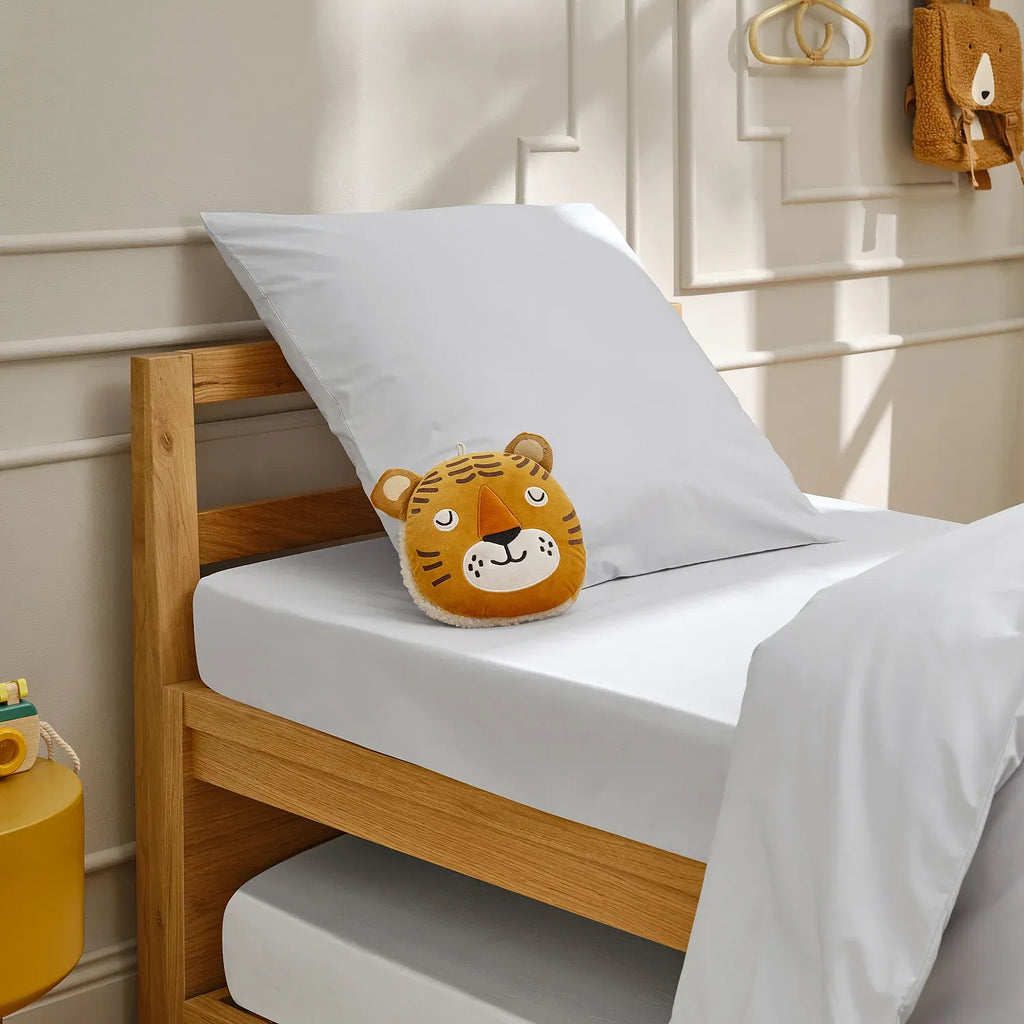 Drap housse en percale de coton -  90 x 200 cm - Blanc