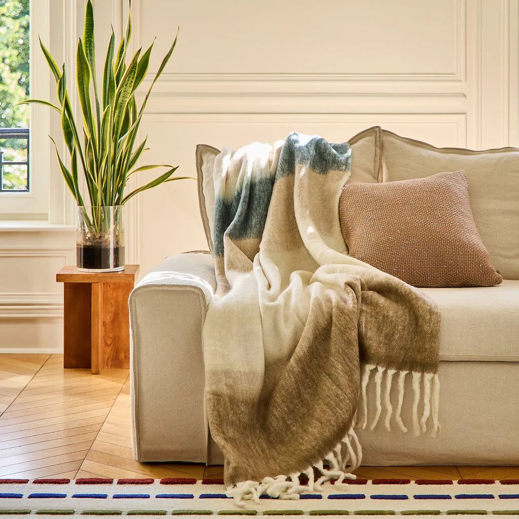 Plaid en laine - 130 x 170 cm - Bleu sarcelle