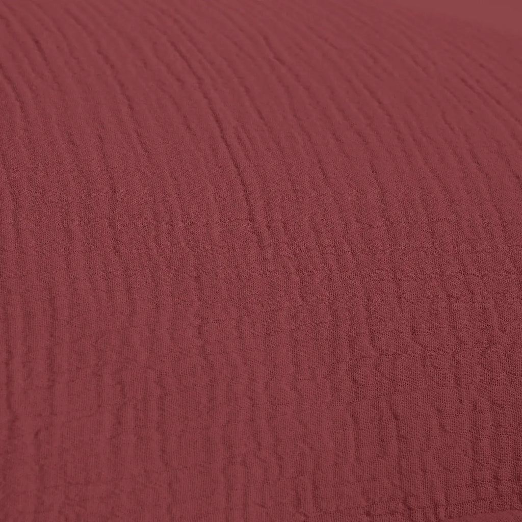 Taie d'oreiller en double gaze de coton - 65 x 65 cm - Bordeaux