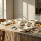 Lot de 6 tasses avec soucoupes en porcelaine - 23 cl - Blanc