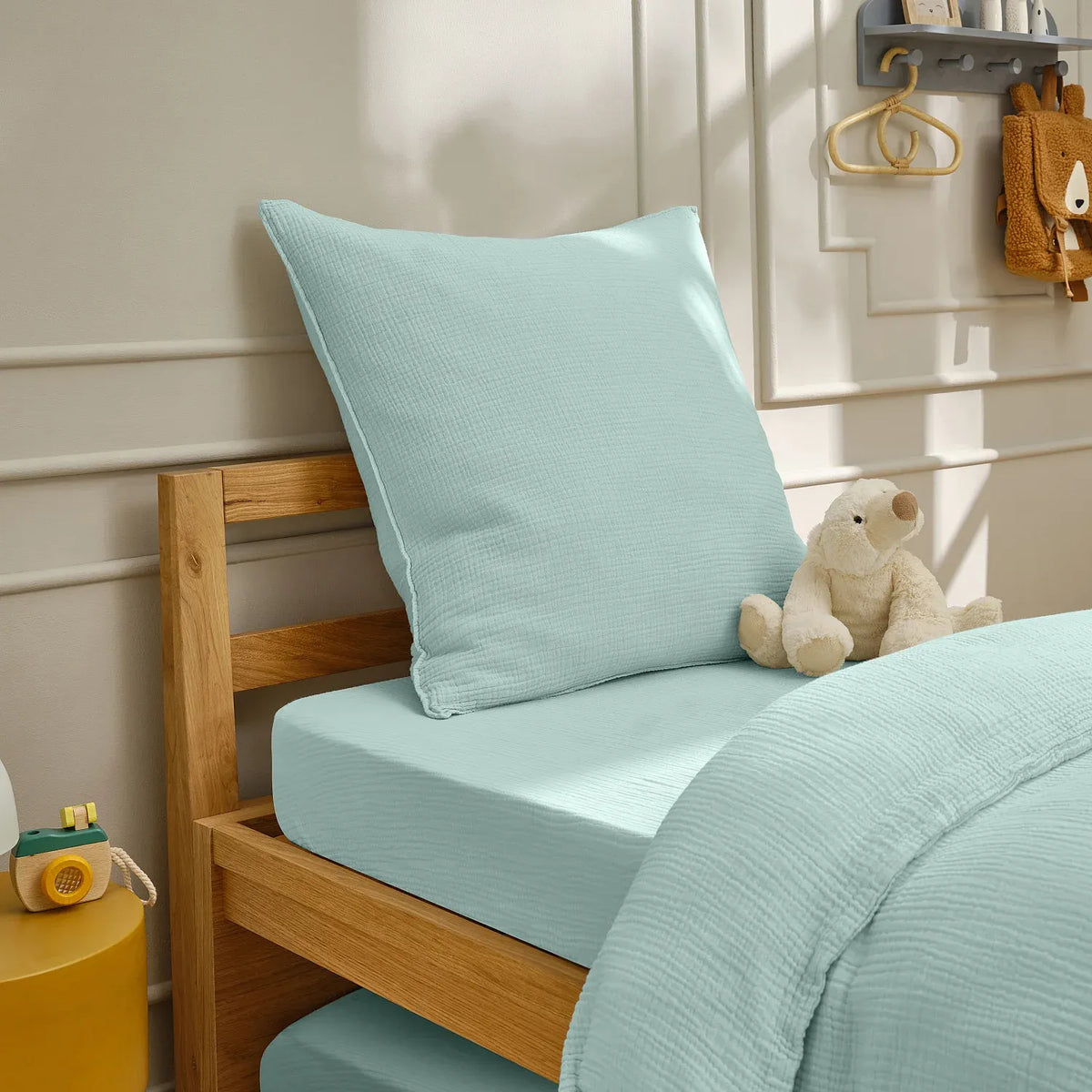 Taie d'oreiller en double gaze de coton - 65 x 65 cm - Céladon