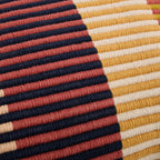 Coussin en coton côtelé - 50 x 50 cm - Motifs rayés - Marron et Rouge