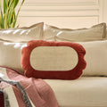 Coussin en lin et coton - 40 x 60 cm - Beige et bordeaux - Design par Floriane Jacques