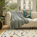 Plaid tricoté en coton - 130 x 170 cm - Céladon