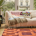 Plaid en laine - 130 x 170 cm - Rose et bleu - Design by Floriane Jacques