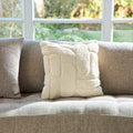 Coussin tufté en coton - 45 x 45 cm - Écru