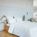 Drap housse en percale de coton - 160 x 200 cm - Blanc