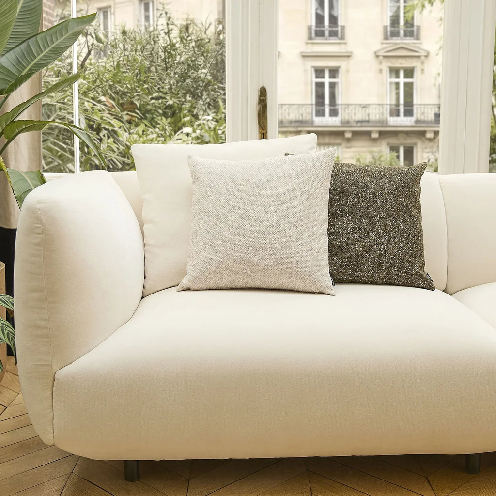 Coussin en tissu texturé - 44 x 44 cm - Ecru