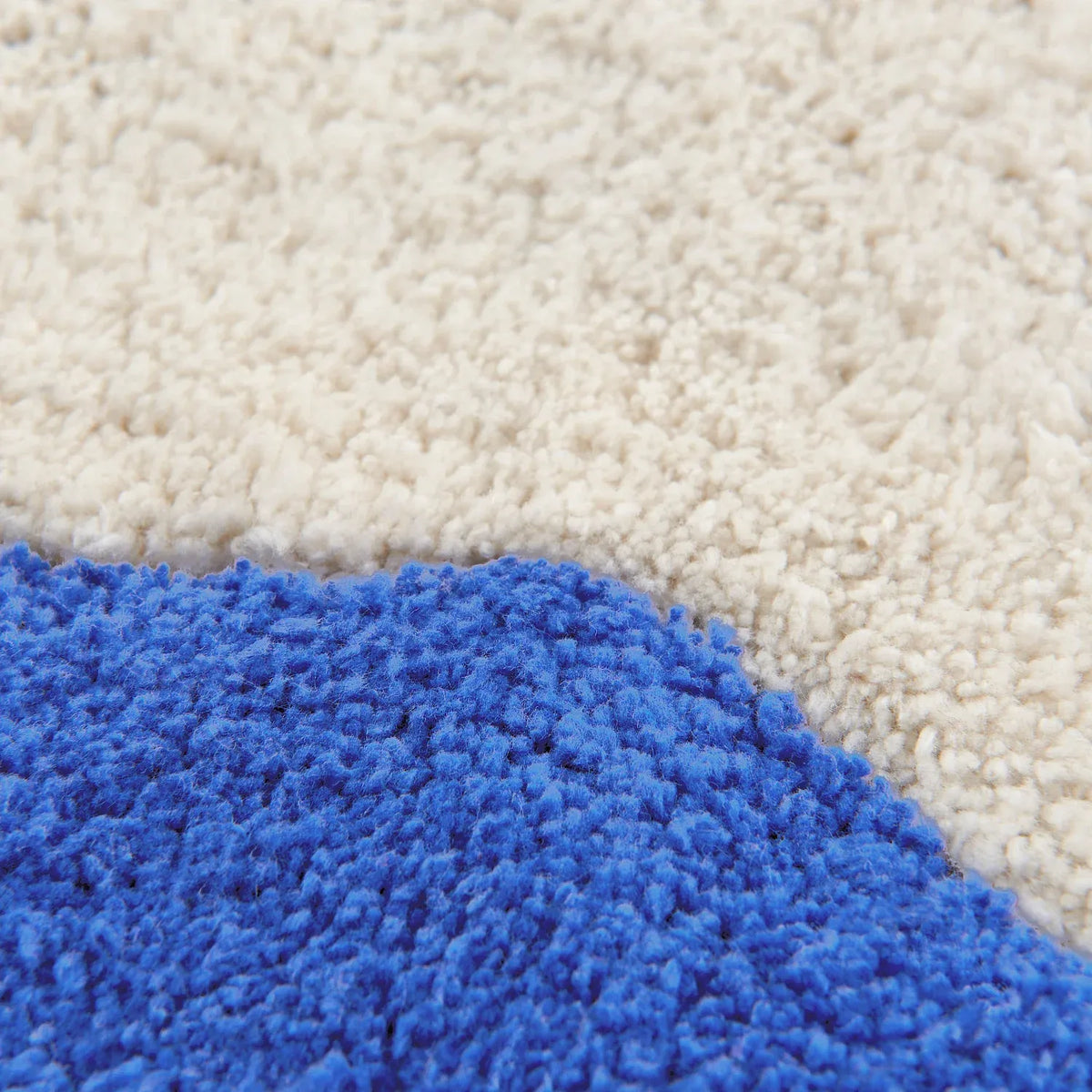Tapis de bain festonné en coton naturel - 1200 g/m² - 50 x 80 cm - Bleu azur