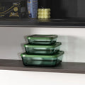Lot de 3 boîtes de conservation carrées en verre - Vert
