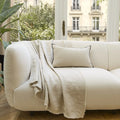 Coussin en lin à bourdon noir - 30 x 50 cm - Naturel