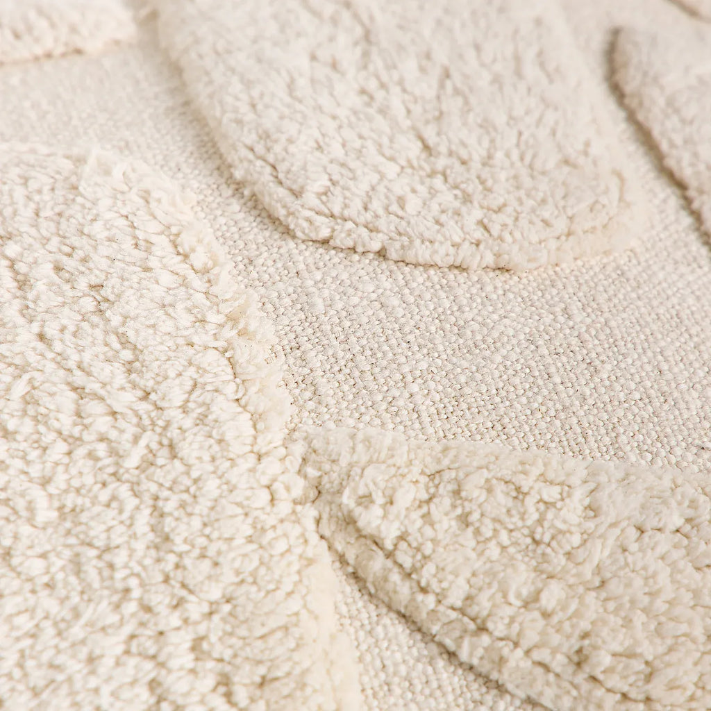 Coussin tufté en coton - 45 x 45 cm - Écru