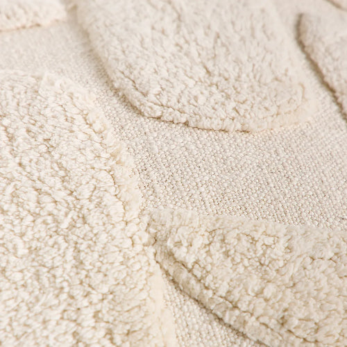 Coussin tufté en coton - 45 x 45 cm - Écru