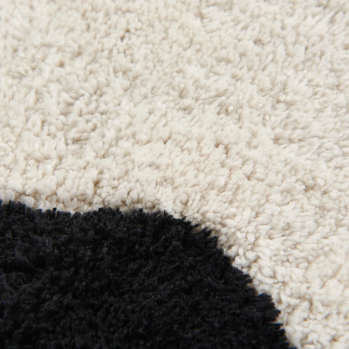 Tapis de bain festonné en coton naturel - 1200 g/m² -  50 x 80 cm - Noir