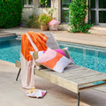 Coussin d'extérieur déperlant et anti-UV - 50 x 50 cm - Rose et Orange - Design by Floriane Jacques