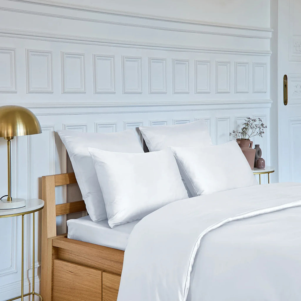 Taie d'oreiller en satin de coton - 65 x 65 cm - Blanc