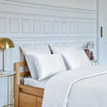 Taie d'oreiller en satin de coton - 65 x 65 cm - Blanc