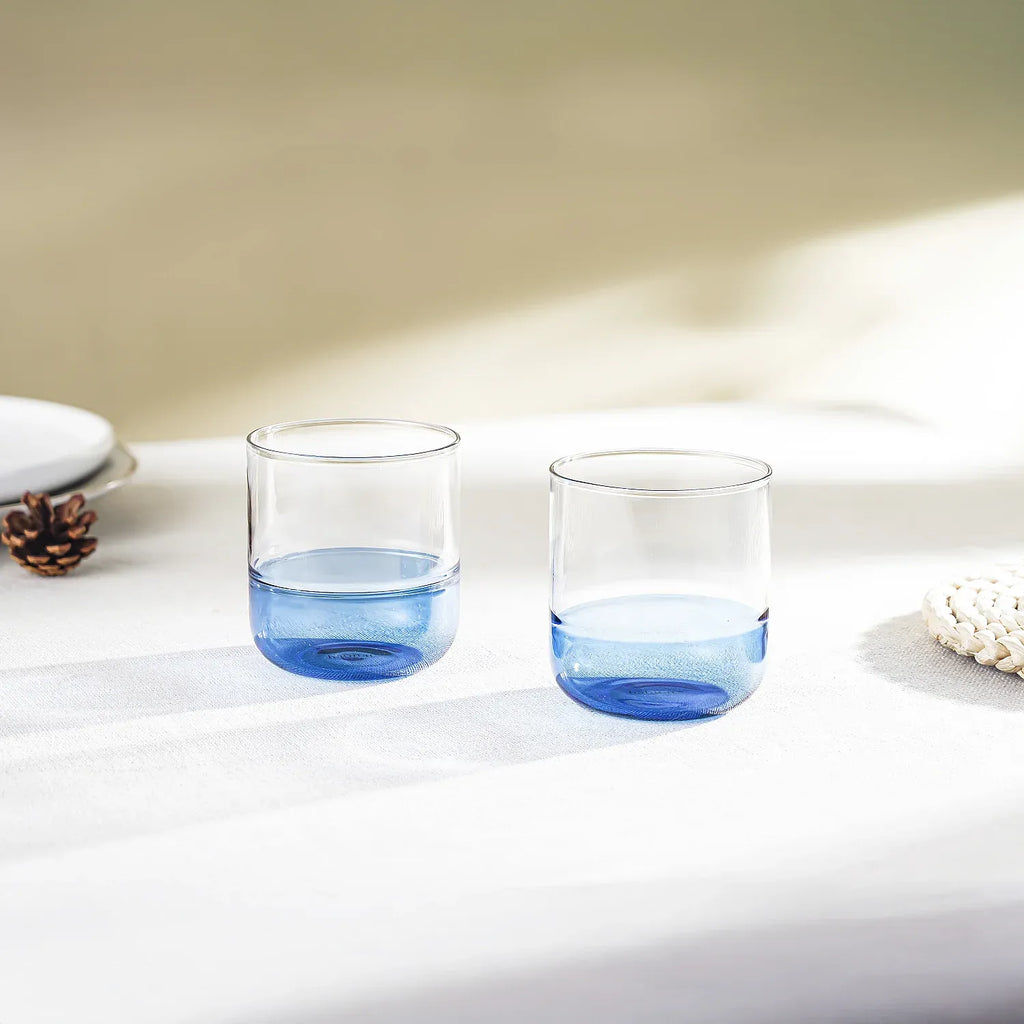 Lot de 2 verres - 34 cl - Bleu