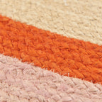 Tapis d'extérieur rond en jute déperlant - 150 cm - Naturel et Orange - Design par Floriane Jacques