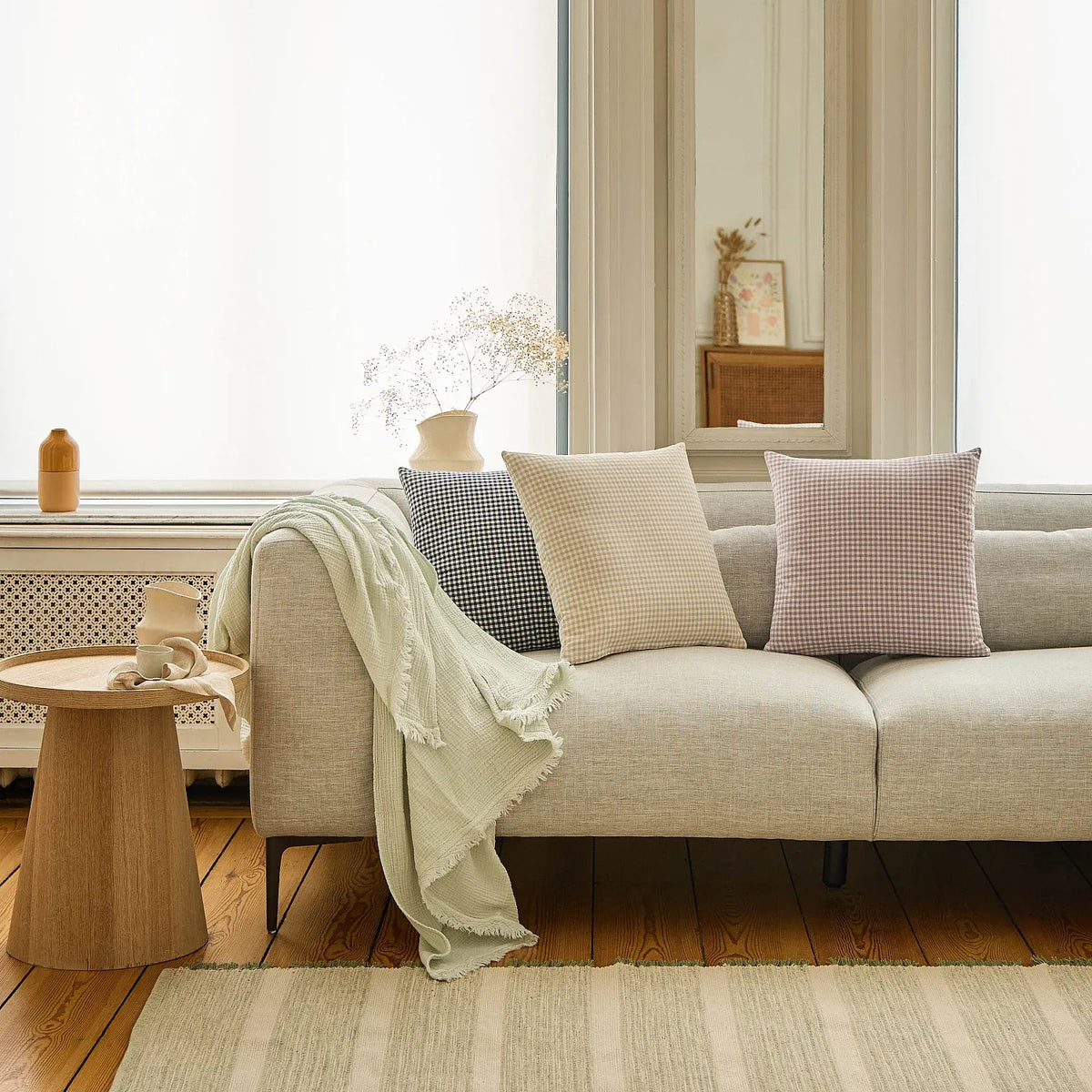 Coussin en coton - 45 x 45 cm - Beige