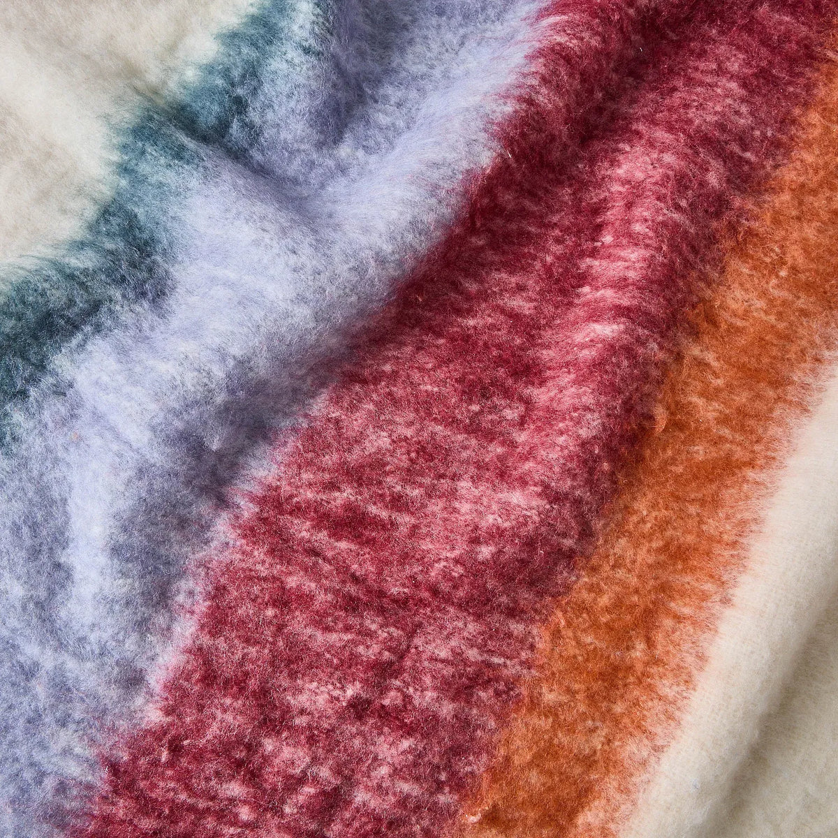 Plaid en laine - 130 x 170 cm - Bordeaux et lilas