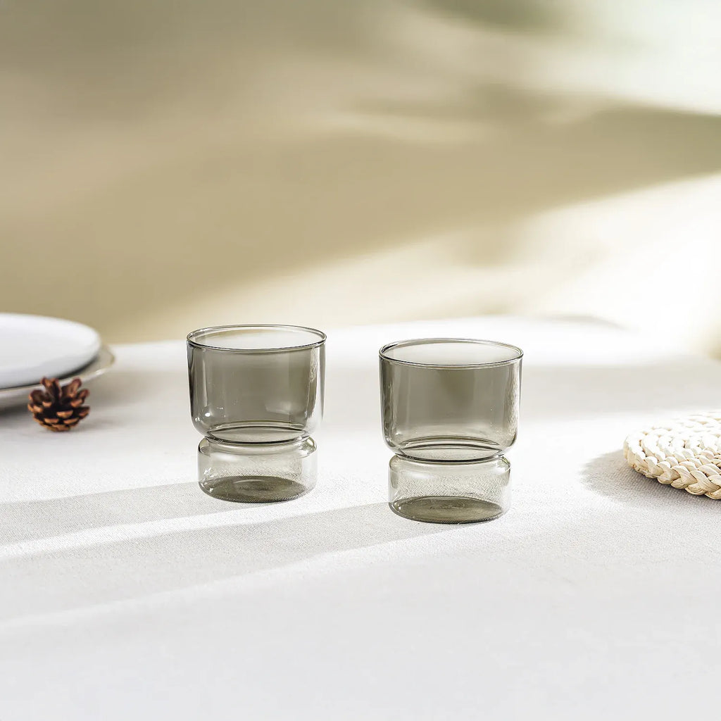 Lot de 2 verres - 30 cl - Gris