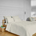 Drap housse en double gaze de coton - 160 x 200 cm - Écru