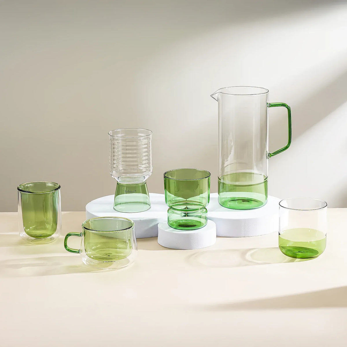 Lot de 2 verres - 34 cl - Vert