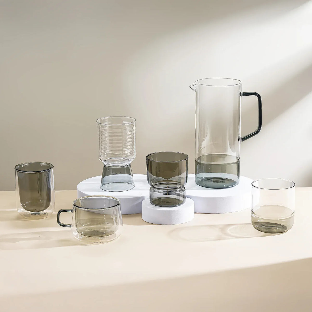 Lot de 2 verres - 30 cl - Gris