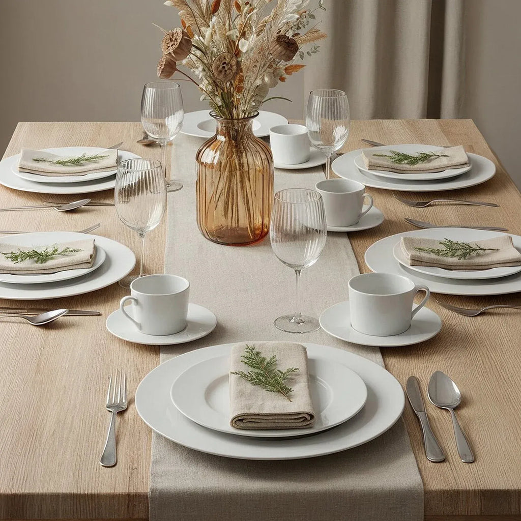 Lot de 6 assiettes à dessert en porcelaine - 23,5 cm - Blanc