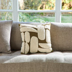 Coussin tufté en coton - 45 x 45 cm - Bronze