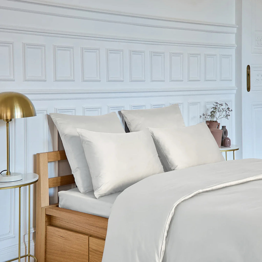 Taie d'oreiller en satin de coton - 65 x 65 cm - Sable