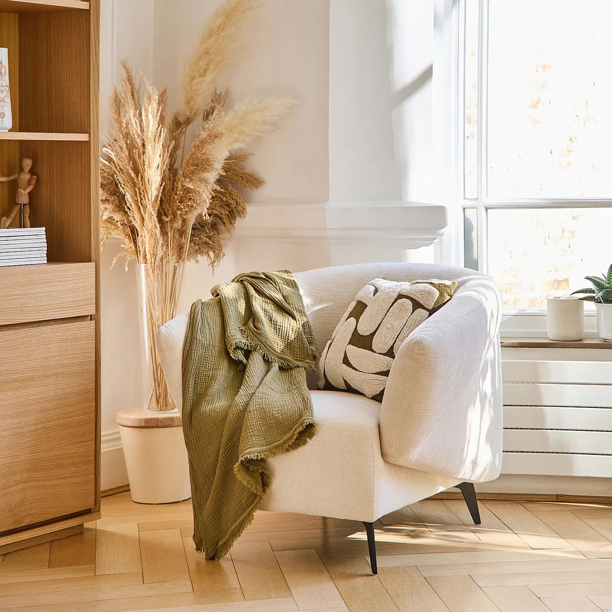 Plaid en double gaze de coton - 130 x 170 cm - Bronze
