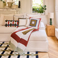 Plaid en coton - 130 x 170 cm - Ecru et bronze - Design by Floriane Jacques