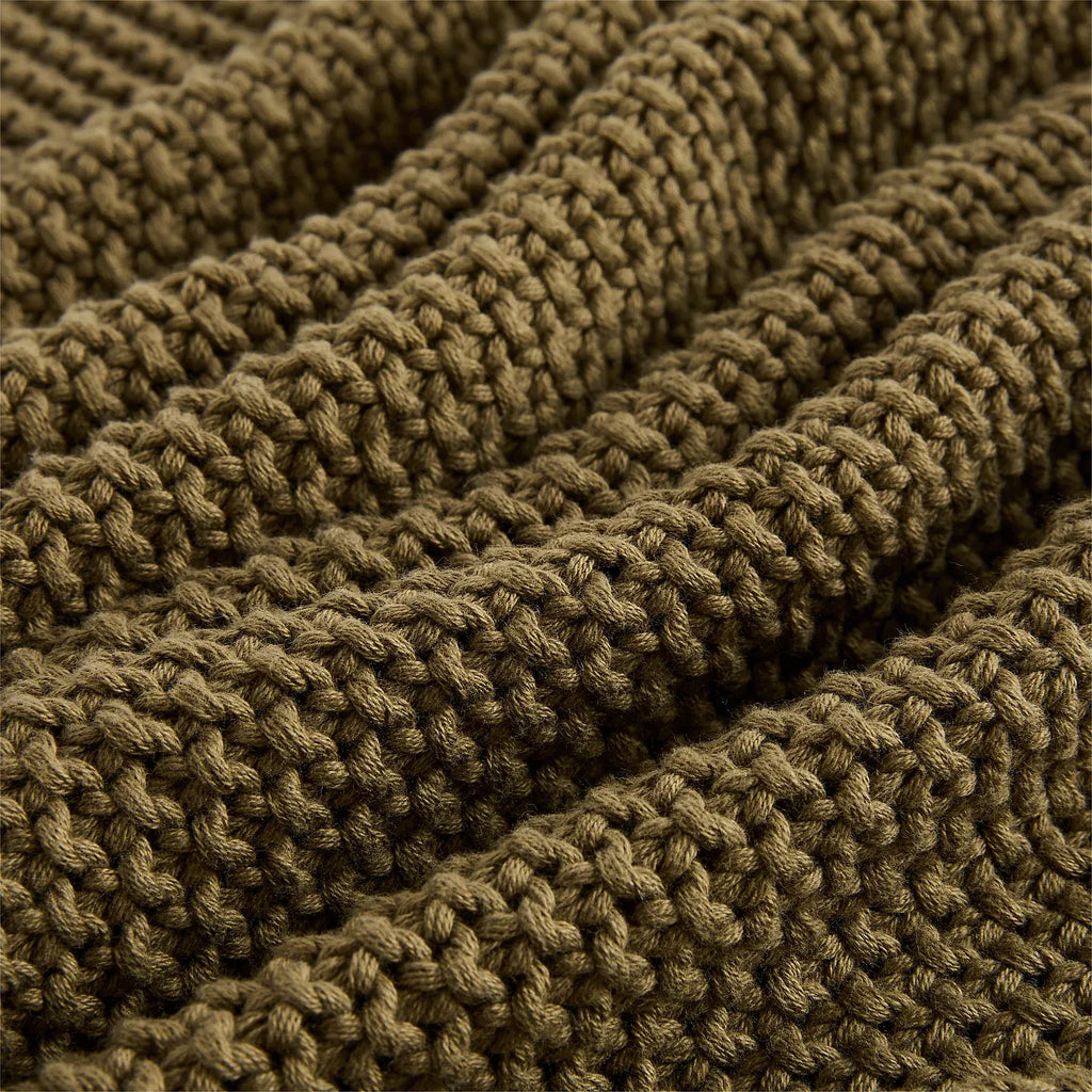 Plaid tricoté en coton - 130 x 170 cm - Bronze