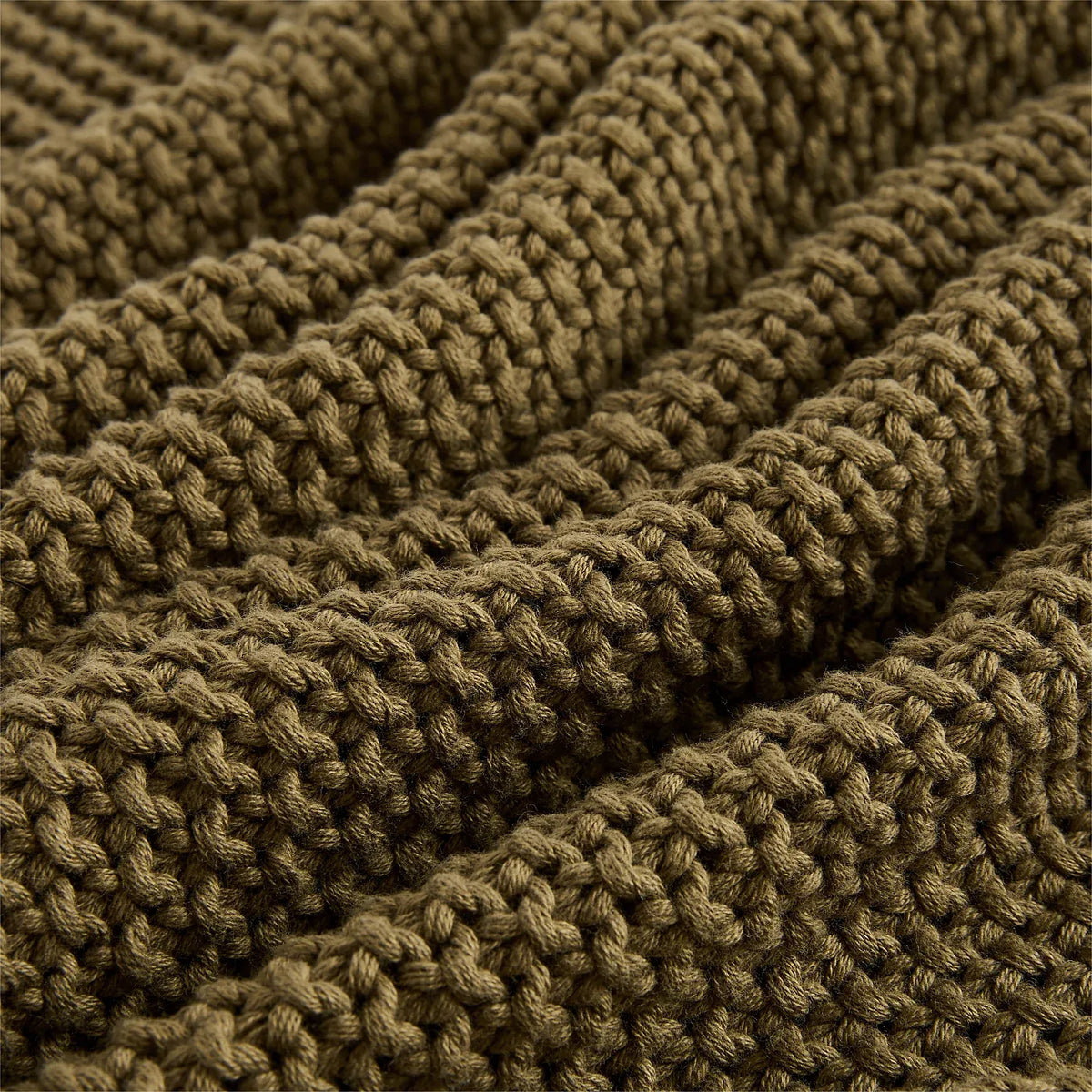 Plaid tricoté en coton - 130 x 170 cm - Bronze