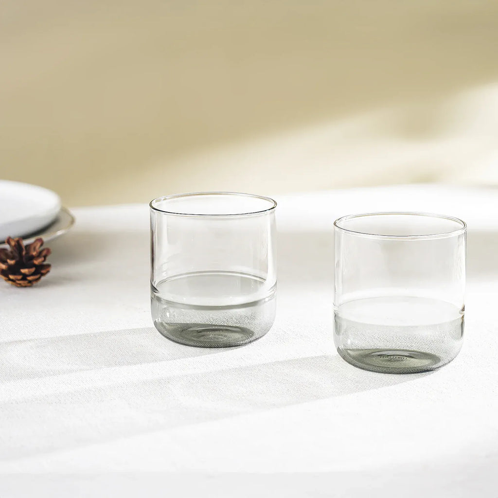 Lot de 2 verres - 34 cl - Gris